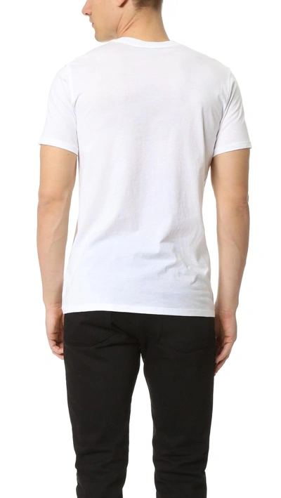 Vince Linen Short Sleeve Crew Tee Hillside Blue In Optic White