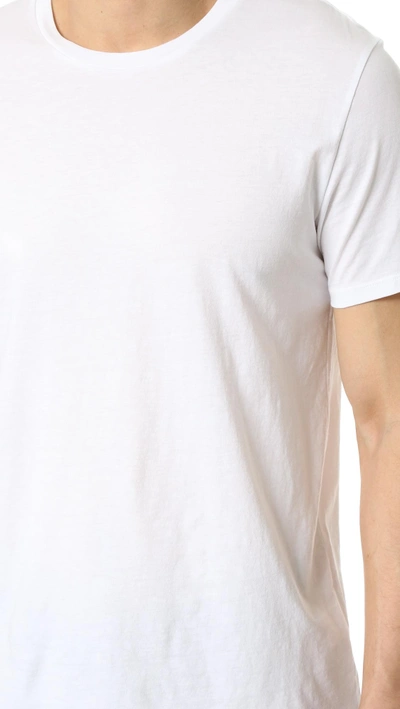 Vince Linen Short Sleeve Crew Tee Hillside Blue In Optic White