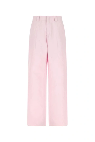 Shop Zegna Man Pastel Pink Cotton Blend Wide-leg Pant