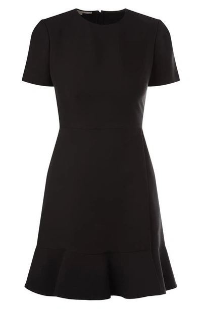 Shop Stella Mccartney Dariana Short Sleeve Wool Blend Dress In Black