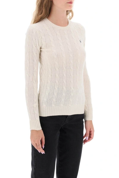 Shop Polo Ralph Lauren Cable Knit Wool And Cashmere Sweater In White