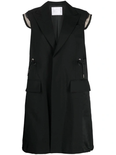 Shop Sacai Waistcoats In Black