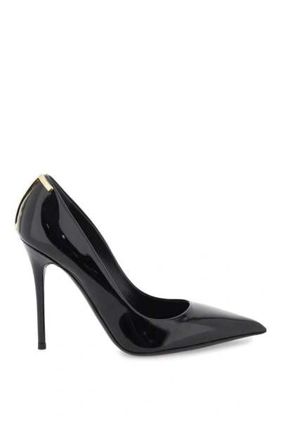 Shop Tom Ford 'iconic T' Patent Leather Pumps In Black