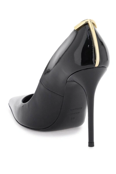 Shop Tom Ford 'iconic T' Patent Leather Pumps In Black