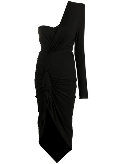 Shop Alexandre Vauthier One-shoulder Asymmetrical Dress In Black