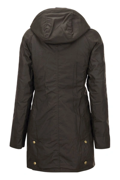 Shop Barbour Bower Wax Jacket In Olive