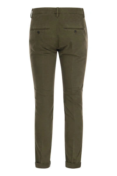 Shop Dondup Gaubert - Slim-fit Gabardine Trousers In Military Green