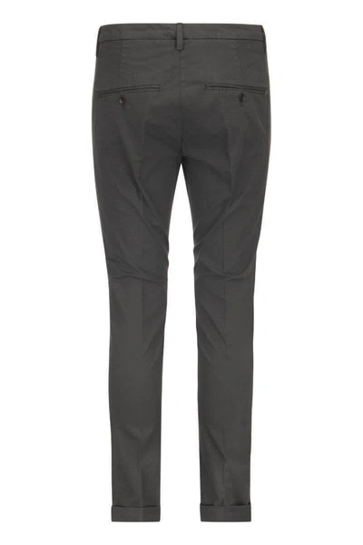 Shop Dondup Gaubert - Slim-fit Gabardine Trousers In Smoke