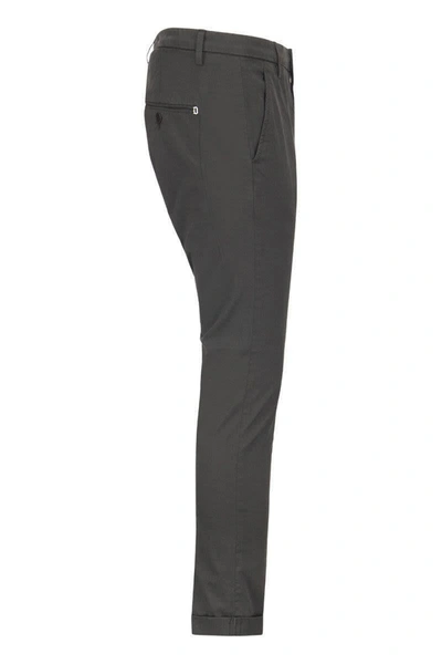 Shop Dondup Gaubert - Slim-fit Gabardine Trousers In Smoke