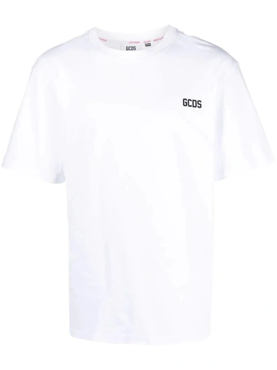 Shop Gcds Cotton T-shirt With Logo Print In White