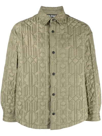 Shop Palm Angels Textured Shirt In Green