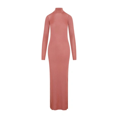 Shop Saint Laurent Viscose Dress In Pink &amp; Purple