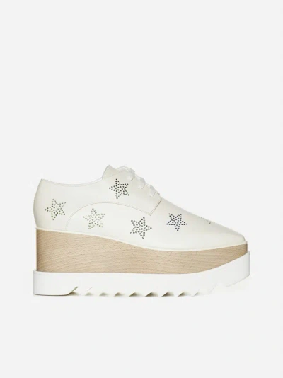 Shop Stella Mccartney Elyse Stars Alter Mat Lace-up Shoes In Cream,multicolor