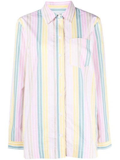 Shop Ganni Long Sleeve Shirt In Multicolor
