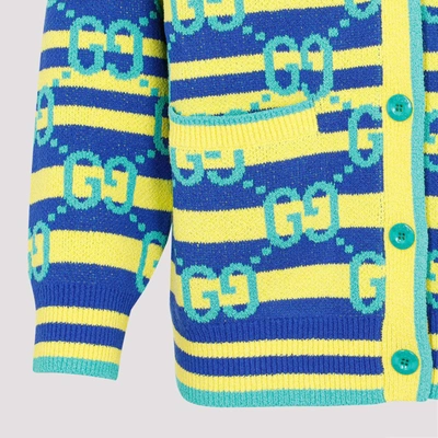 Shop Gucci Cardigan Sweater In Multicolour