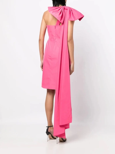 Shop Marchesa Notte Taffeta Mini Dress In Pink