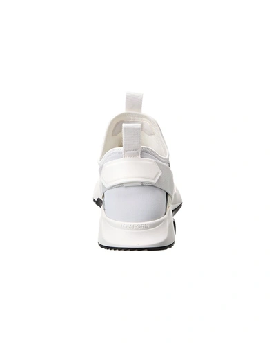 Shop Tom Ford Suede-trim Sneaker In White