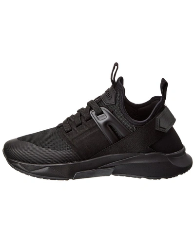 Shop Tom Ford Suede-trim Sneaker In Black
