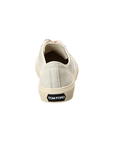 Shop Tom Ford Low Top Suede Sneaker In White