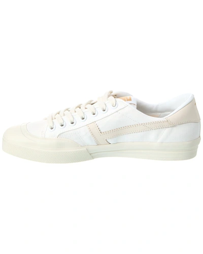 Shop Tom Ford Canvas & Leather Sneaker In White