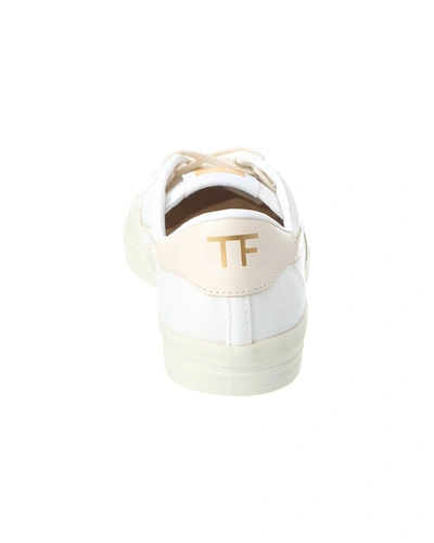 Shop Tom Ford Canvas & Leather Sneaker In White