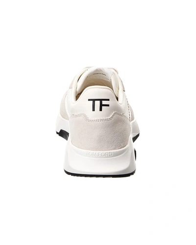 Shop Tom Ford Suede-trim Sneaker In White