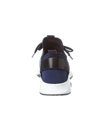 Shop Tom Ford Mesh & Suede Sneaker In Blue