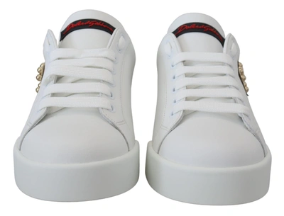 Shop Dolce & Gabbana Logo Patch Embellished Sneakers Women's Shoes In White