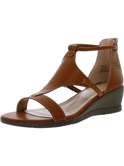Shop Journee Collection Womens Faux Leather T-strap Wedge Sandals In Green
