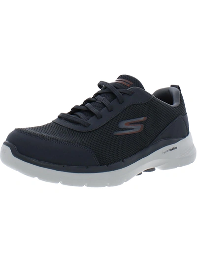 Shop Skechers Go Walk 6-bold Knight Mens Knit Gym Casual And Fashion Sneakers In Pink