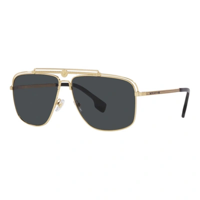 Shop Versace Men's Ve2242-100287 Fashion 61mm Gold Sunglasses