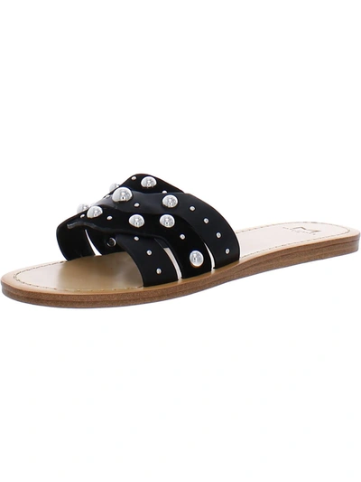 Shop Marc Fisher Ltd Paxton Womens Slip On Flat Slide Sandals In Black