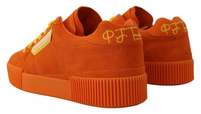 Shop Dolce & Gabbana Leather P.j. Tucker Sneakers Women's Shoes In Orange