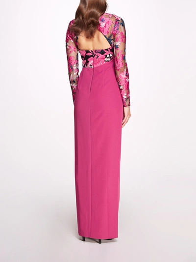Shop Marchesa Notte Botanical Gown In Pink