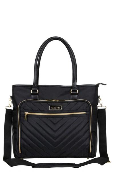 Shop Kenneth Cole Reaction Chelsea Chevron Quilted Tote Bag In Black