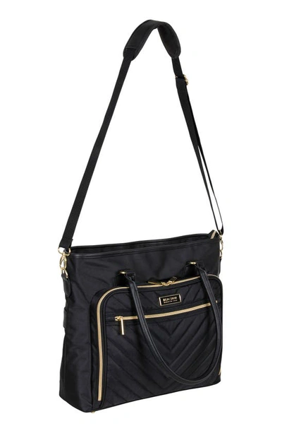 Kenneth Cole Reaction Chelsea Chevron Quilted Duffle Bag In Black