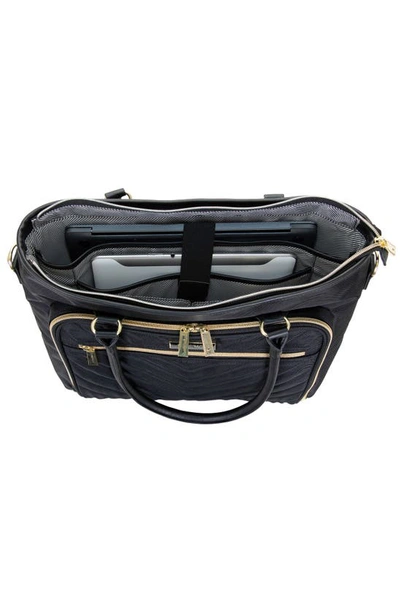 Kenneth Cole Reaction Chelsea Chevron Quilted Duffle Bag In Black