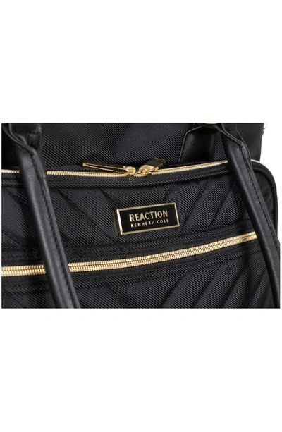Kenneth Cole Reaction Chelsea Chevron Quilted Duffle Bag In Black