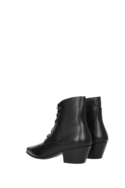 Shop Saint Laurent Ankle Boots Leather Black