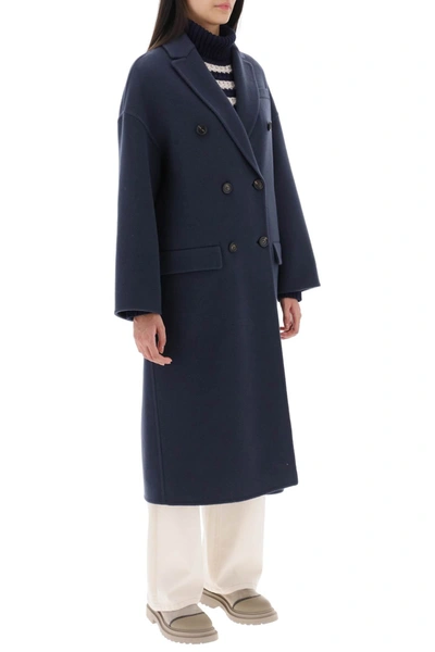 Shop Brunello Cucinelli Duoble Breasted Coat In Wool And Cashmere