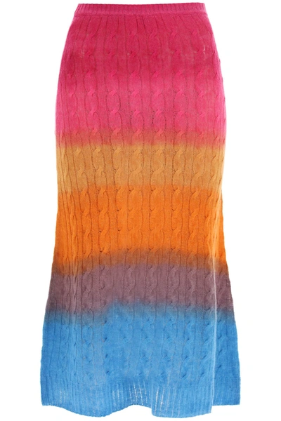 Shop Etro Multicolored Gradient Wool Skirt