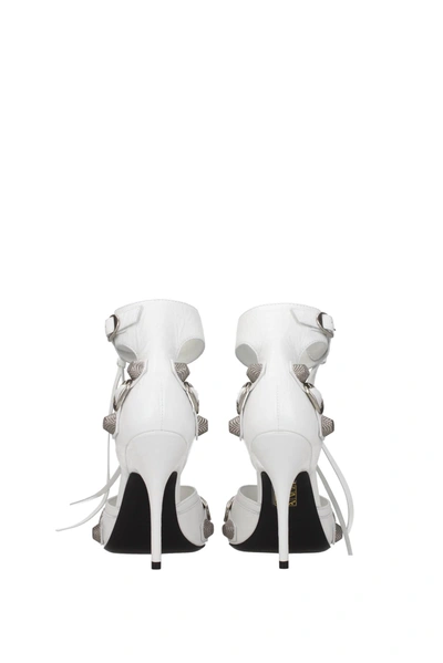 Shop Balenciaga Sandals Cagole Leather White