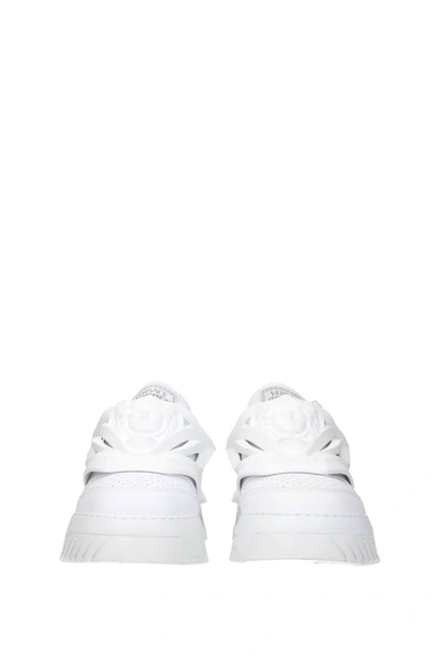 Shop Versace Sneakers Odissea Leather White Optic White
