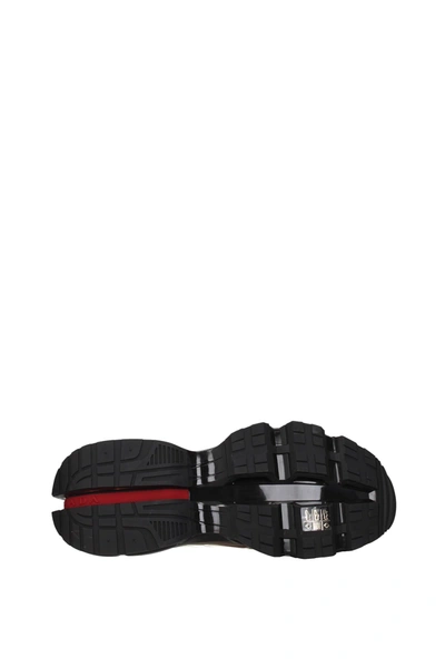Shop Prada Sneakers Collision Cross Leather Apple In Black