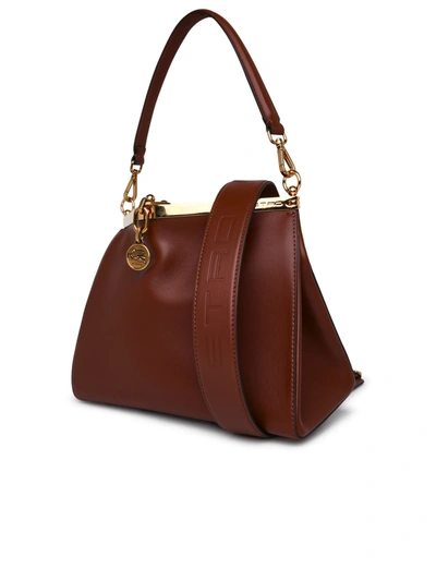 Shop Etro Woman  Vela Large Bag In Brown Leather