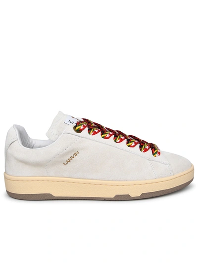 Shop Lanvin Man Lite Curb Sneakers In Ivory Suede In White