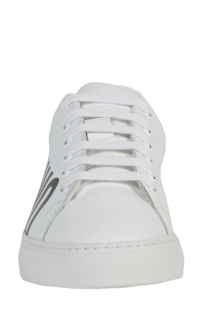 Shop Moschino Logo Leather Low Top Sneaker In White White