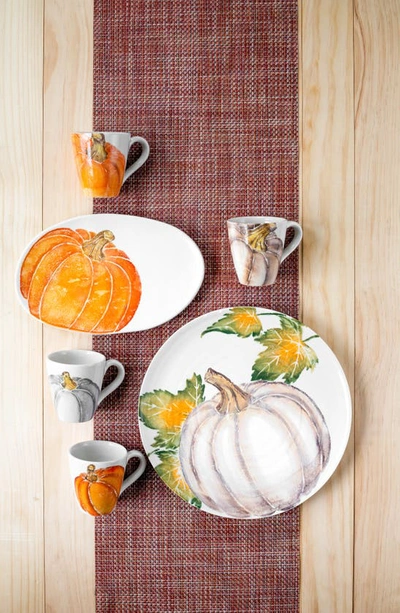 Shop Vietri Pumpkins Round Platter In Grey Multi
