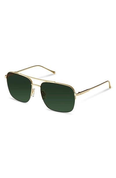 Shop Vincero Marshall 56mm Polarized Navigator Sunglasses In Gold/ Green