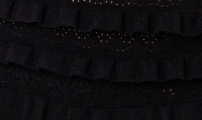 Shop Edikted Robin Pointelle Ruffle Strapless Knit Romper In Black